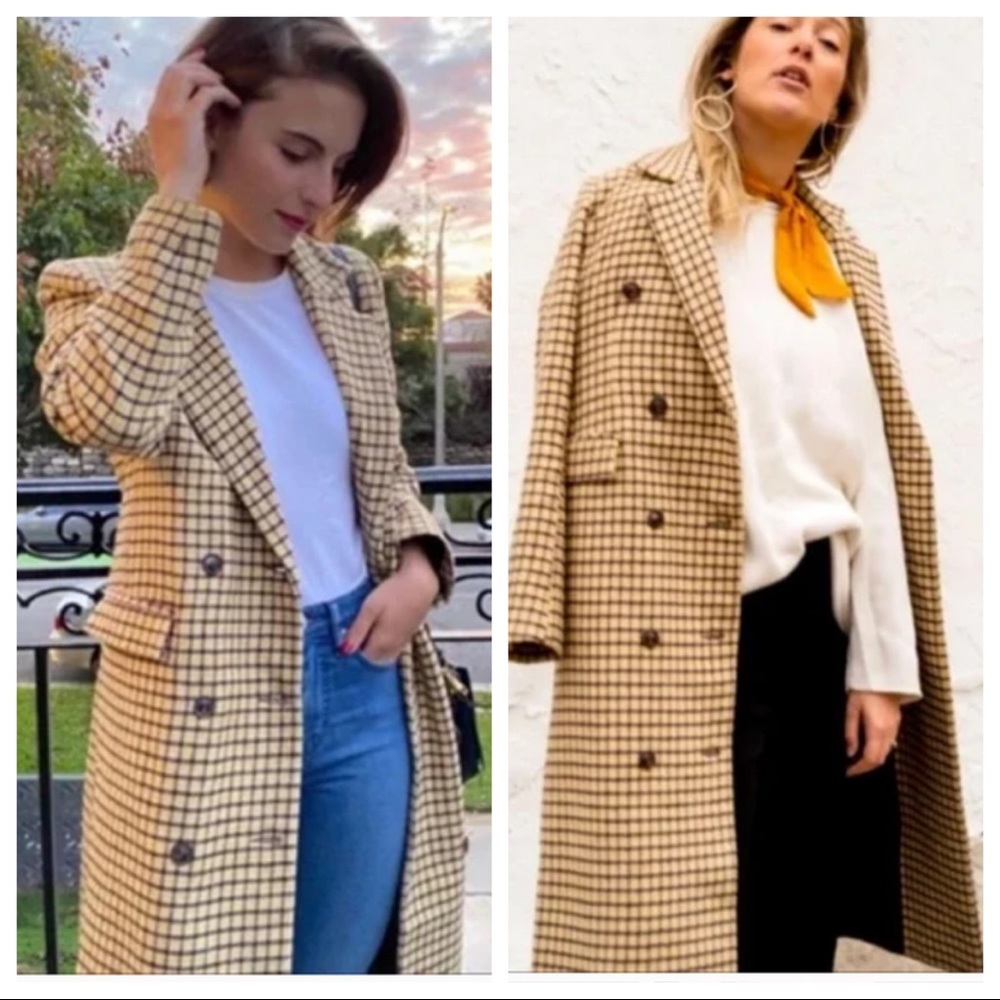 New! J.O.A Shoreditch Plaid Maxi Coat